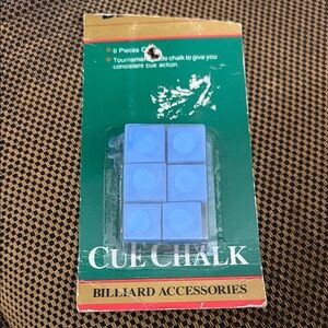 Blue Cue Pool Chalk Set Vintage Spalding Billiard 6 Pack New Package Old Stock
